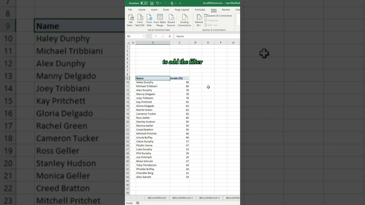 Excel Tip Sort Names Alphabetically