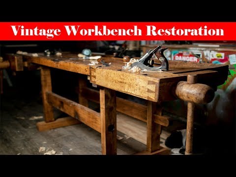 vintage workbench restoration 100 year old cabinet makers workbench