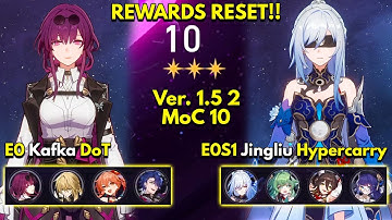 NEW Memory of Chaos Floor 10 (3 Stars) E0 KAFKA & E0S1 JINGLIU | Honkai: Star Rail 1.5