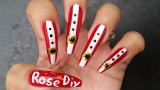 Santa Claus is Coming to town Christmas Nail Design