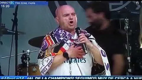 Lo he vuelto ha hacer!!! Cantando el himno del Real Madrid en la final de la champions en París.