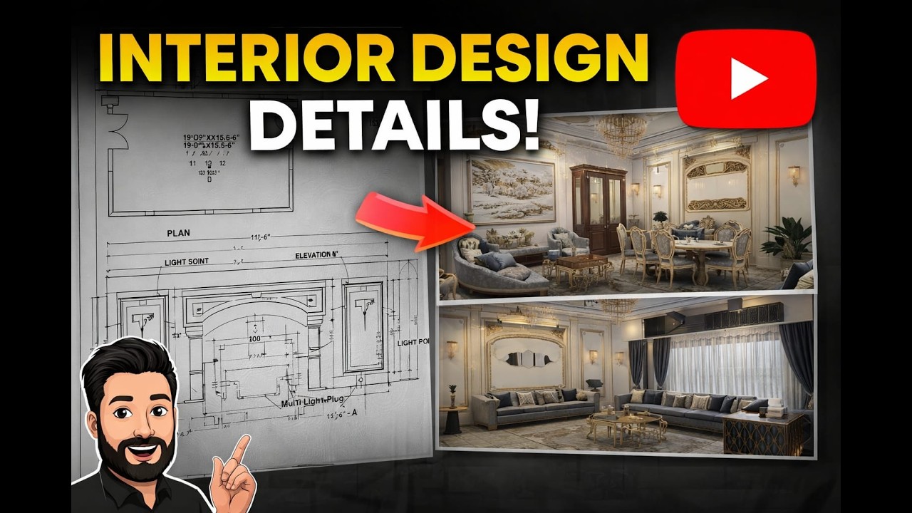 1 Kanal House Interior Design Explained || کنال گھر کے انٹیریئر کی مکمل ورکنگ ڈرائنگ
