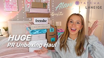 HUGE PR HAUL + UNBOXING (laneige, tatcha, alani, etc.)