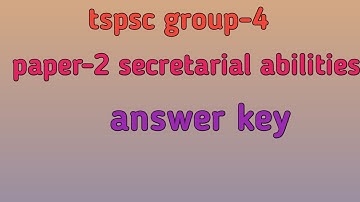 tspsc group-4 paper-2 secretarial abilities answer key