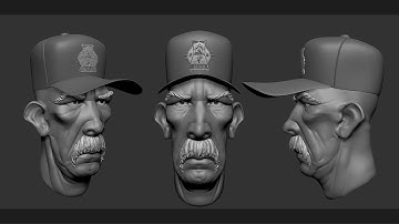 Zbrush head timelapse