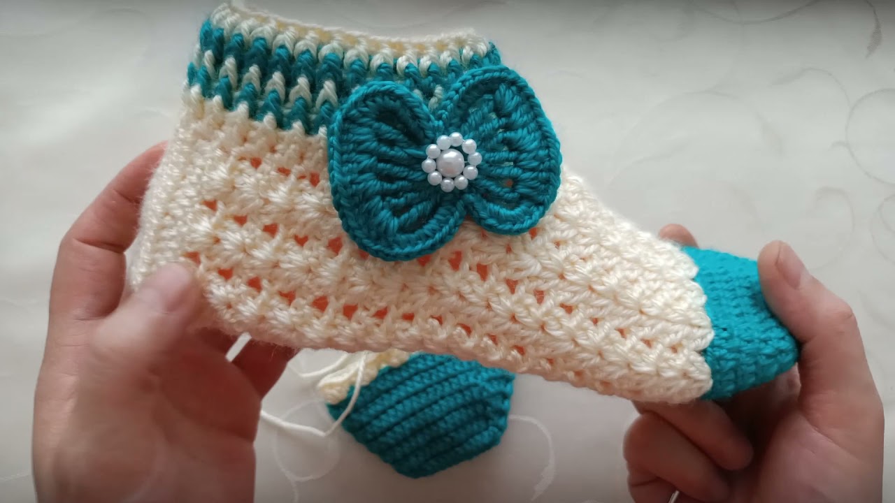 çok güzel tığ işi bot patik modeli /su taşı patik modeli