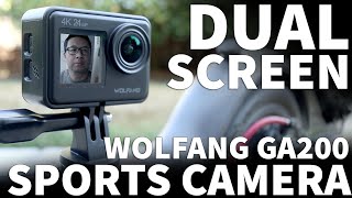 Wolfang GA200 4K Action Camera Overview and Test Shots - Budget Dual Screen Sport Camera for Selfies