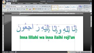 #Tutorial Membuat Tulisan Arab Inna lillahi wa inna ilaihi roji'un di Word • Simple News Video