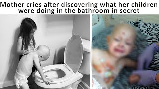 Mother cries after discovering what her children were doing in the bathroom in secret