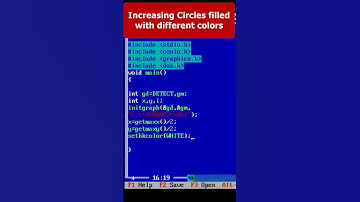 Increasing circles filled with different colors in C Graphics Part 5 | C Graphics #coding #shorts