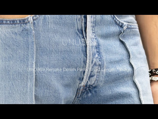 UNUSED * UW0869 Remake Denim Pants Short Length * Indigo - YouTube