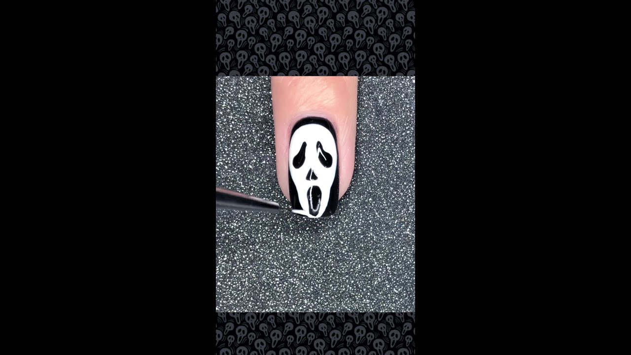 1 Minute Nail Art #48 | 👻 Classic Halloween Nail Art | Movie SCREAM 👻 