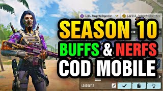 CODM Season 10 Buffs & Nerfs! COD Mobile Patch Notes