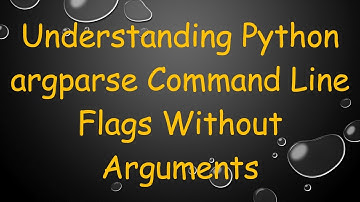 Understanding Python argparse Command Line Flags Without Arguments