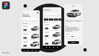How to make  a modern UI design of Car Rental Mobile Application in Figma | Figma Tutorial screenshot 2