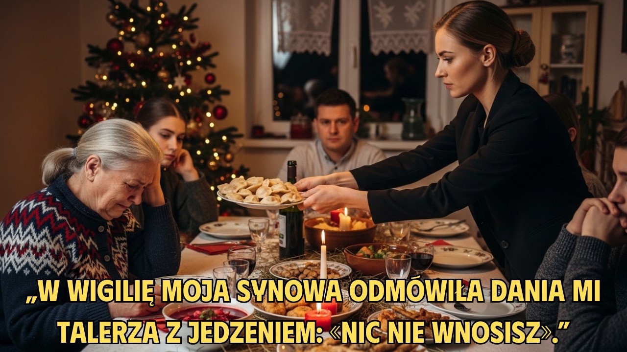 „W Wigilię moja synowa odmówiła dania mi talerza z jedzeniem: «Nic nie wnosisz».”