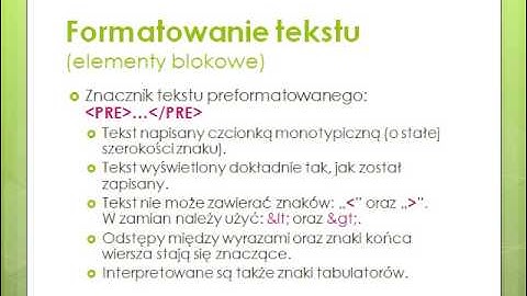 Formatowanie tekstu -  HTML