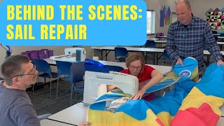 Behind the Scenes: Repairing a Sail with a Husqvarna Viking Sewing Machine