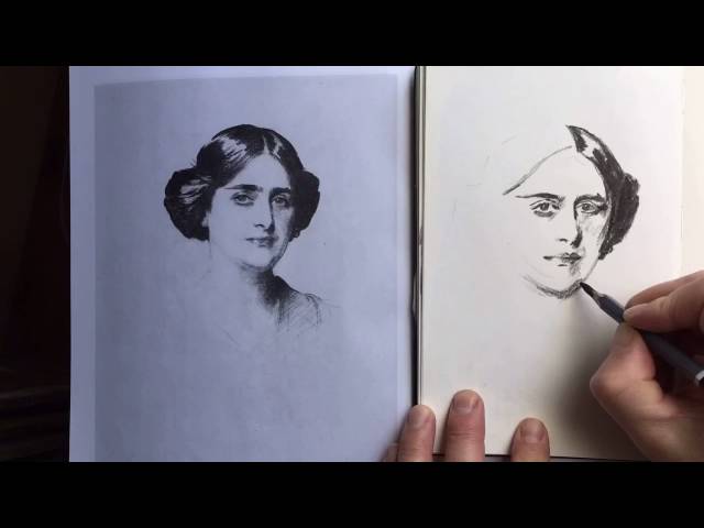 Time Lapse drawing of John Singer Sargent Portrait