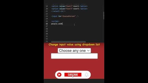 How to change Input value using selectbox or dropdown in #javascript #js #shortsfeed #shorts #short