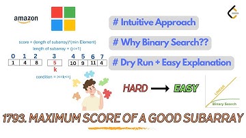 Leetcode Problem - 1793. Maximum Score of a Good Subarray || Binary Search || Easy Explanation | C++