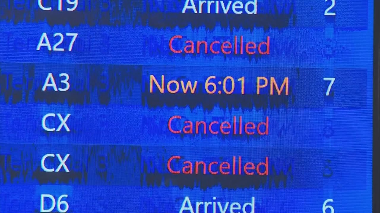 100+ flights canceled at Sky Harbor due to winter storm - YouTube
