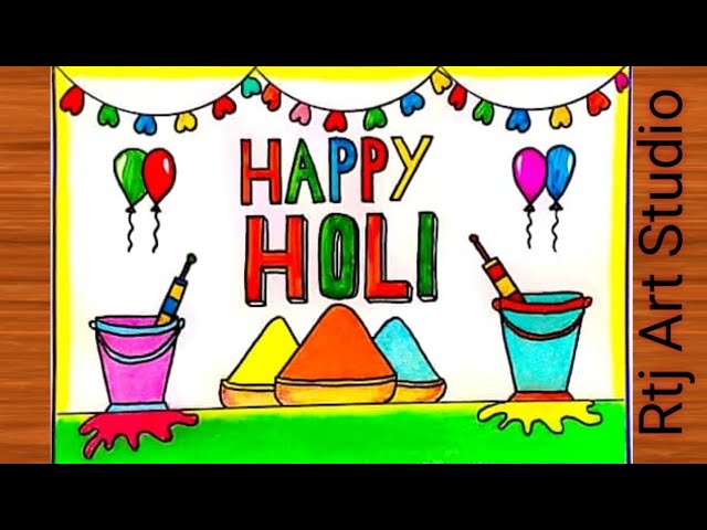 Details 126+ happy holi drawing easy super hot