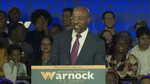 Georgia runoff election: Sen. Raphael Warnock spea...