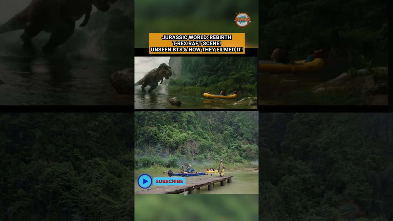Jurassic World Rebirth T Rex Raft Scene Unseen BTS How They Filmed It 