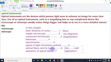 introduction to chapter  OPTICAL INSTRUMENTS| what inside the chapter 10|index page|1st year physics
