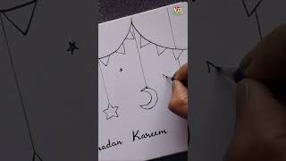 ⭐️RAMADAN KAREEM Drawing🌙| Ramazan Card | Ramadan Shorts | Ramadan Mubarak #eidcard #shortsviral