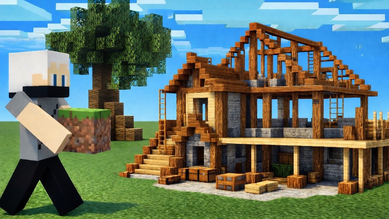 I Made My FIRST HOUSE in Minecraft #3 - YouTube