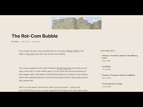 Big Tech's Meteoric Rise & Stagnation: Ed Zitron's "The Rot Com Bubble" (from S4A Livestream 133)
