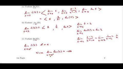 Examples of Calculus of Vector Valued Functions