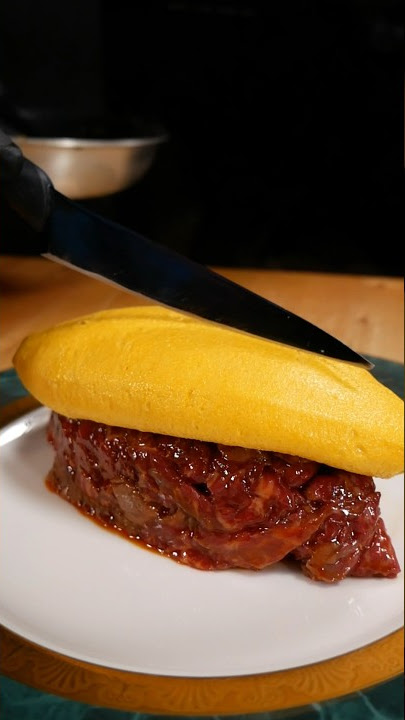 A5 Wagyu Beef Yukke with Omelette on top 🤤 @omletpro9356