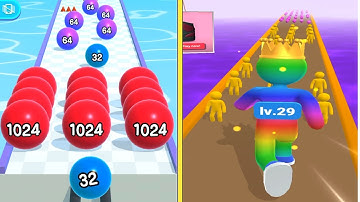 Ball Run 2048 Vs Giant Rush All levels gameplay walkthrough Android ios