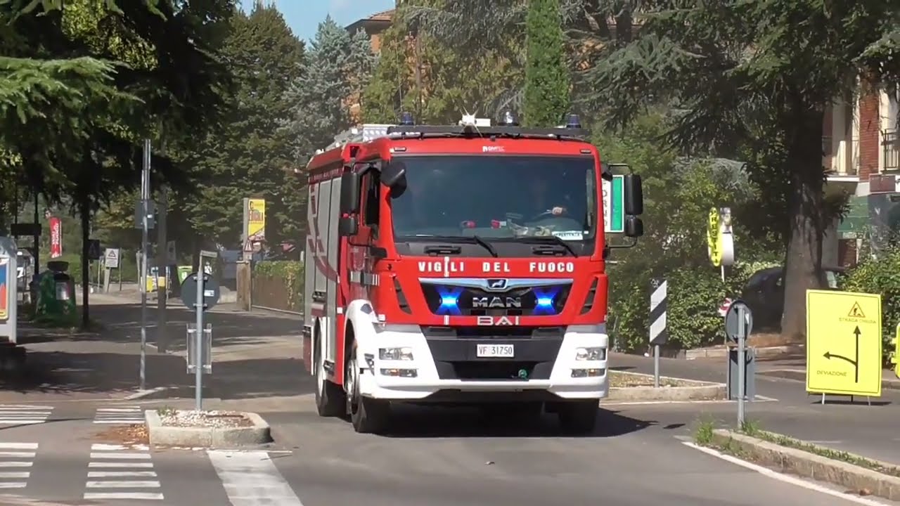 [STRADA BLOCCATA] PARTENZA APS MAN II SERIE RESTYLE VIGILI DEL FUOCO REGGIO EMILIA IN SIRENA