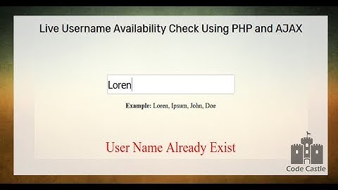 How To Check Live Username Availability Using php, Ajax, Jquery, MySQL | Email Availability Check