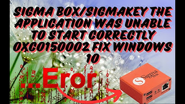 Sigma Plus/SigmaKey The Application Was Unable To Start Correctly 0xc0150002 Fix Windows 10 #sigma