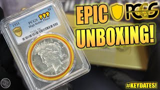 Epic PCGS Unboxing! Rare KEY Date Peace Silver Dollars and Type Coins!