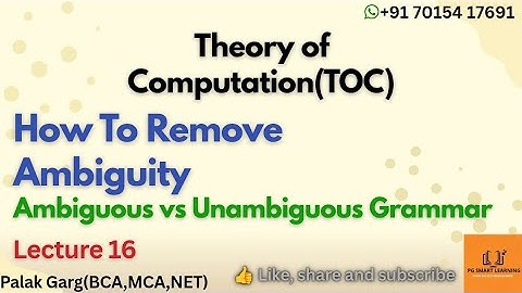 Ambiguous vs Unambiguous Grammar | How to Remove Ambiguity | TOC #ugcnet #gate #toc #computerscience