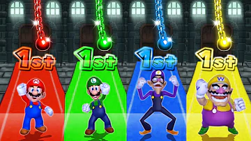 Mario Party 9 Minigames - Mario Vs Luigi Vs Waluigi Vs Wario (Master Difficulty)