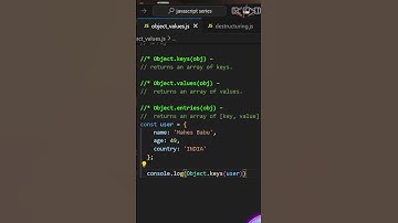 Object.keys Object.values  & Object.entries | JS Interview 🔑🧑‍💻 #reactjs   #codewithkg #coding