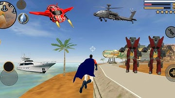 Vegas Crime Simulator (Super hero Fight Fly Car Robot) Red Hero Fight Robots - Android Gameplay HD