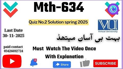 MTH634 - Topology (Quiz No.2) 💯 percent Correct Paid Whatsapp 03426692724