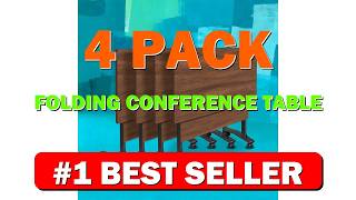 4 Pack Folding Conference Table with Wheels Mobile Flip Top Training - B0F5PZT4CB