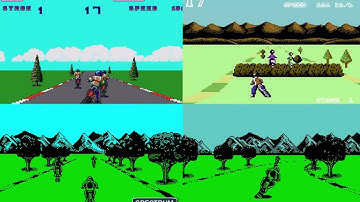 Enduro Racer multi-screen: Atari ST, C64, Amstrad, Spectrum