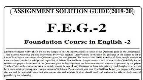 Ignou feg -2 solved assignment 2019-20