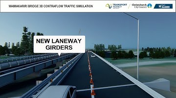 Waimakariri Bridge 3D contraflow traffic simulation