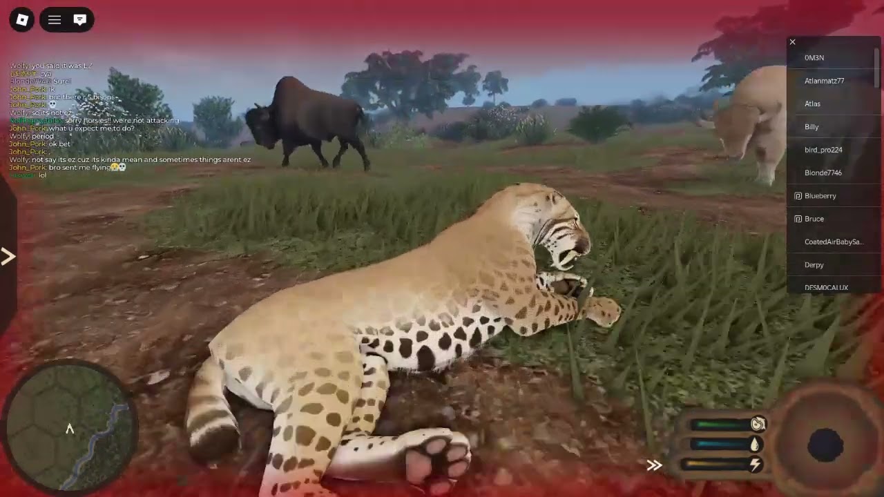 (ROBLOX Ecos La Brea) Kid gets mad because I killed 4 bison.